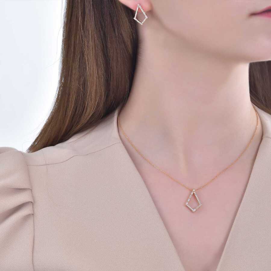 0.34 ct. Diamant Baguette Halskette