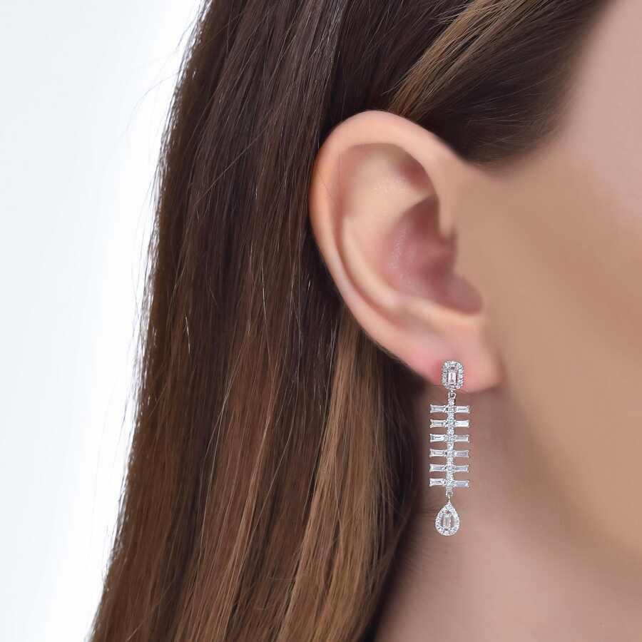 0,98 ct. Diamant Baguette Ohrringe
