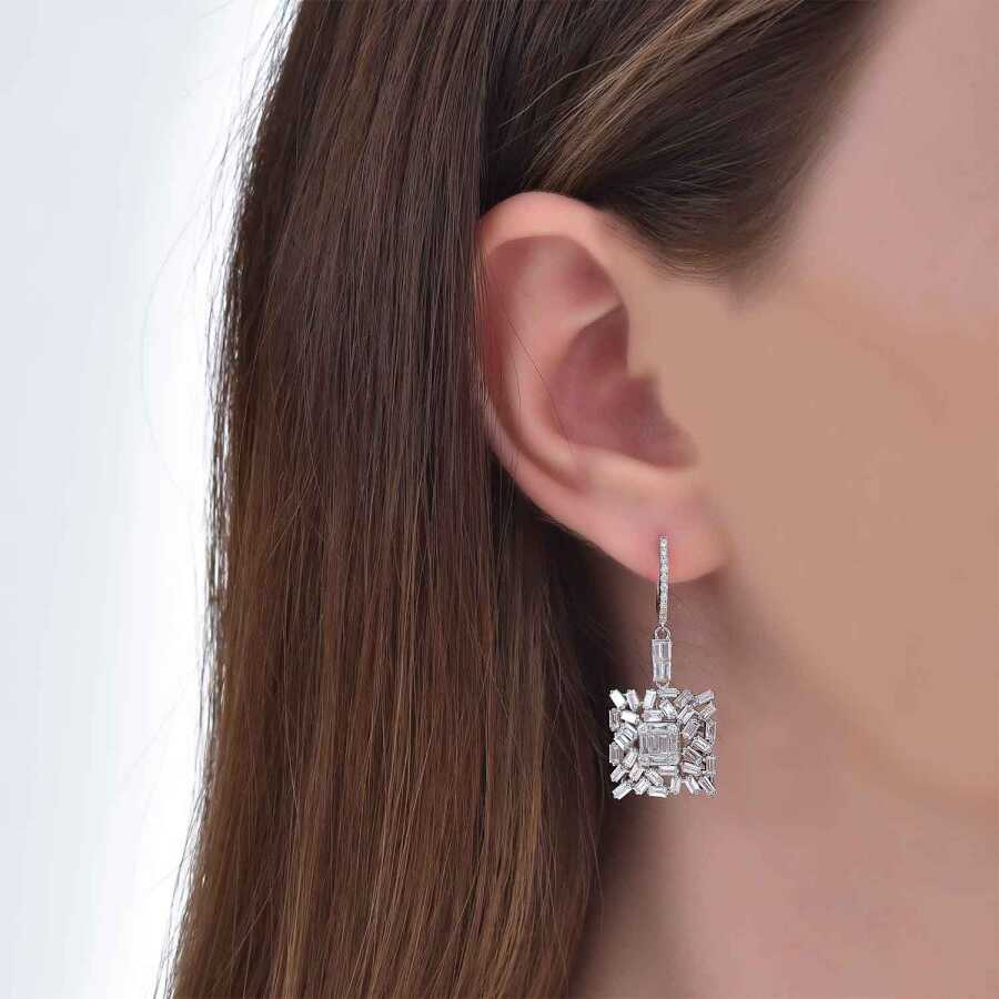 2,65 ct. Diamant Baguette Ohrringe