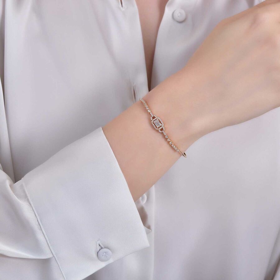 0,38 ct. Diamant Baguette Armreif