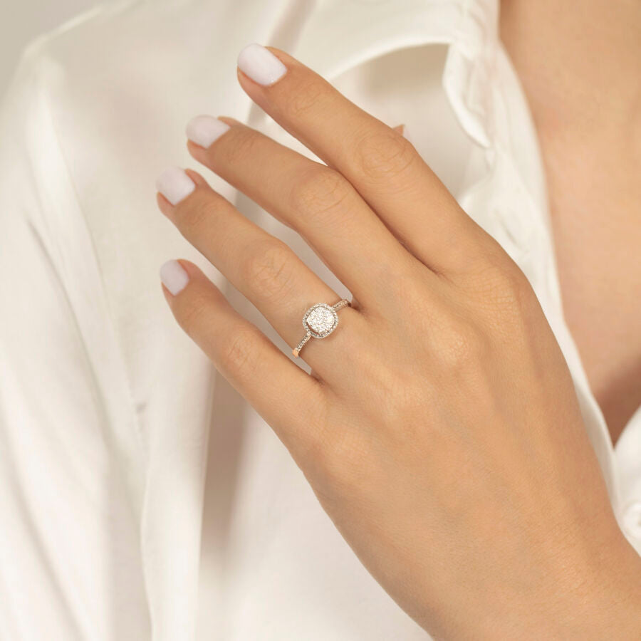 0,21 ct. Diamant Effekt Stein Ring