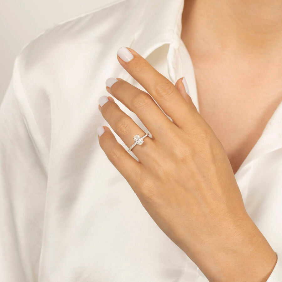 1,15 ct. Diamant Oval Solitär Verlobungsring