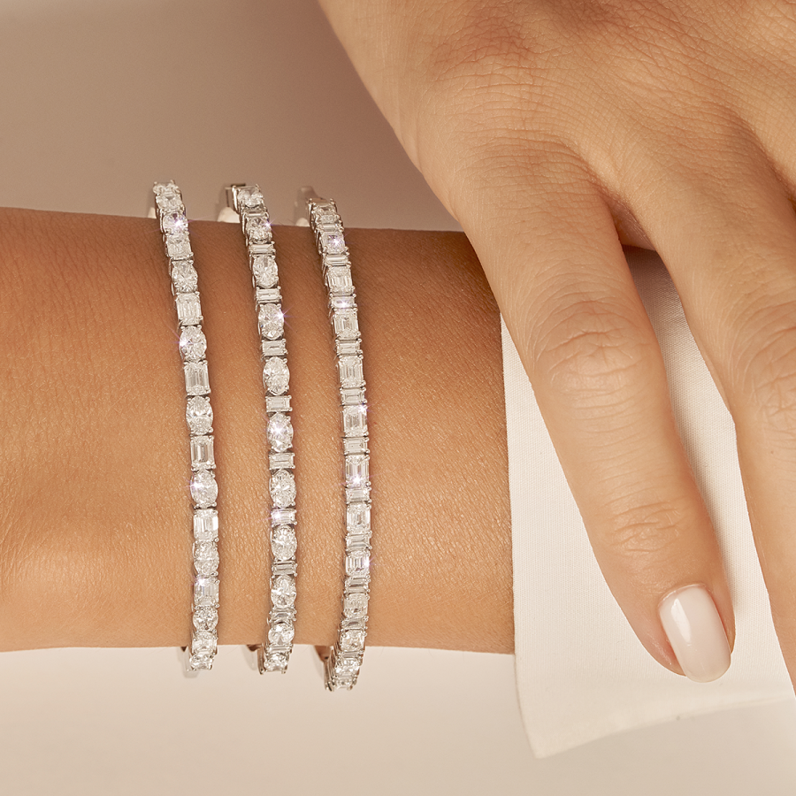 3,06 ct. Diamant Baguette Armreif