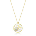 Gold Sonne Mond Trend Halskette