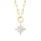 Gold Blume Halskette mit Stein