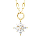 Gold Blume Halskette mit Stein
