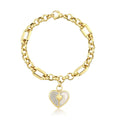 Trend-Armband mit Herz und Stein aus Gold