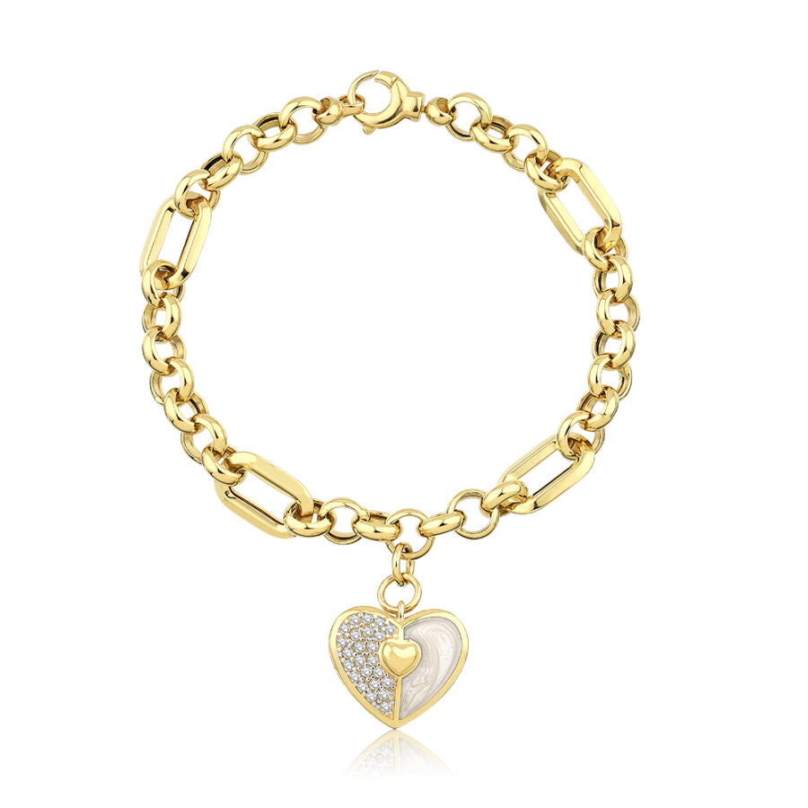 Gold Trend Armband mit Herz und Stein