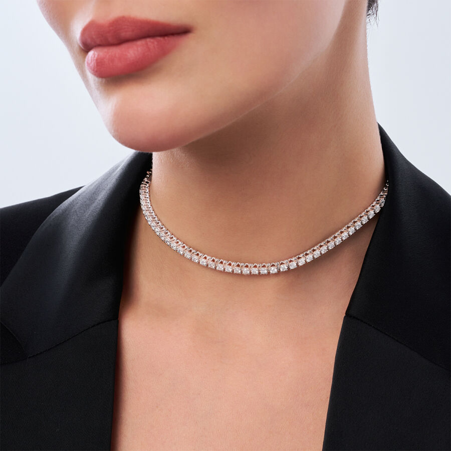 2.45 ct. Diamant Halb-Eternity Tennis Halsband