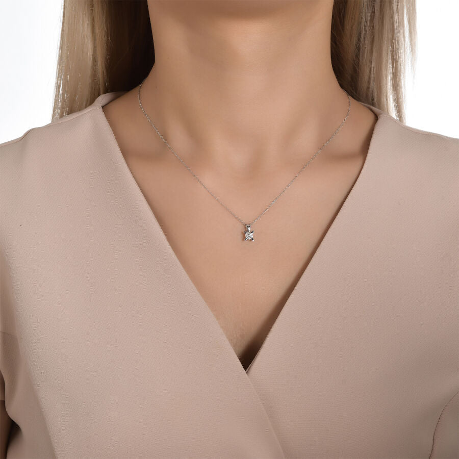 0,06 ct. Diamant Solitärhalskette