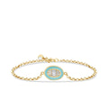 Gold Baguette Blau Emaille Armband