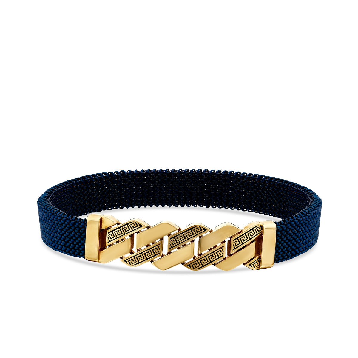 Gold Grek Pattern Marineblau Herren Armband