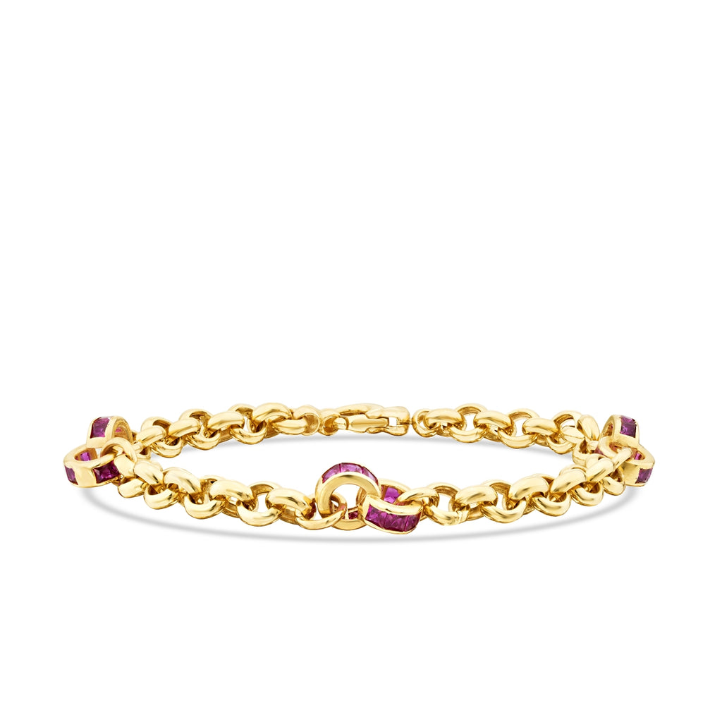 Gold Fuchsia Grobe Gliederarmband