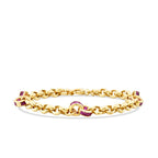 Gold Fuchsia Grobe Gliederarmband
