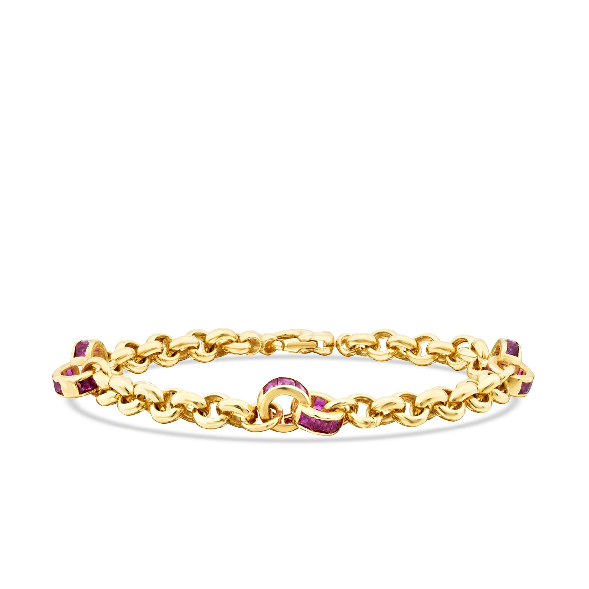 Gold Fuchsia Grobe Gliederarmband