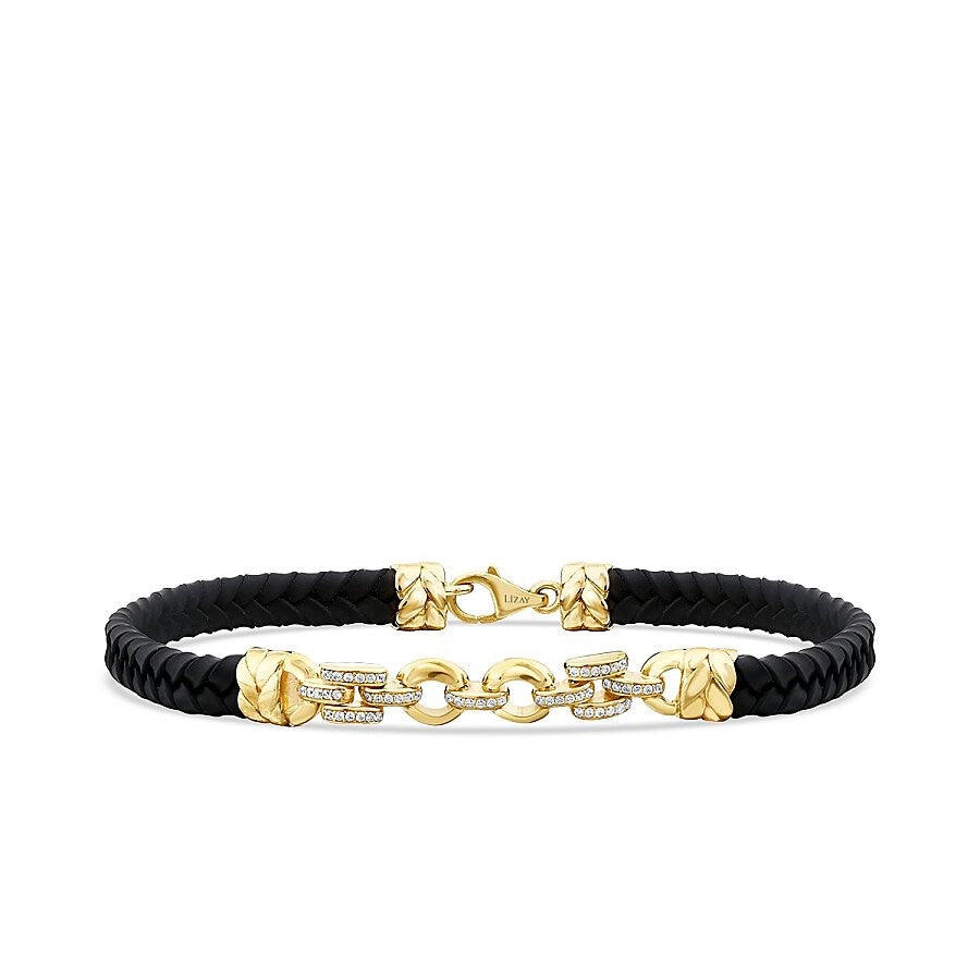 Gold Herren Chain Detailliert Stein Armband