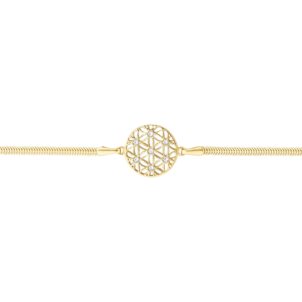 Gold Blume Armbander mit Stein