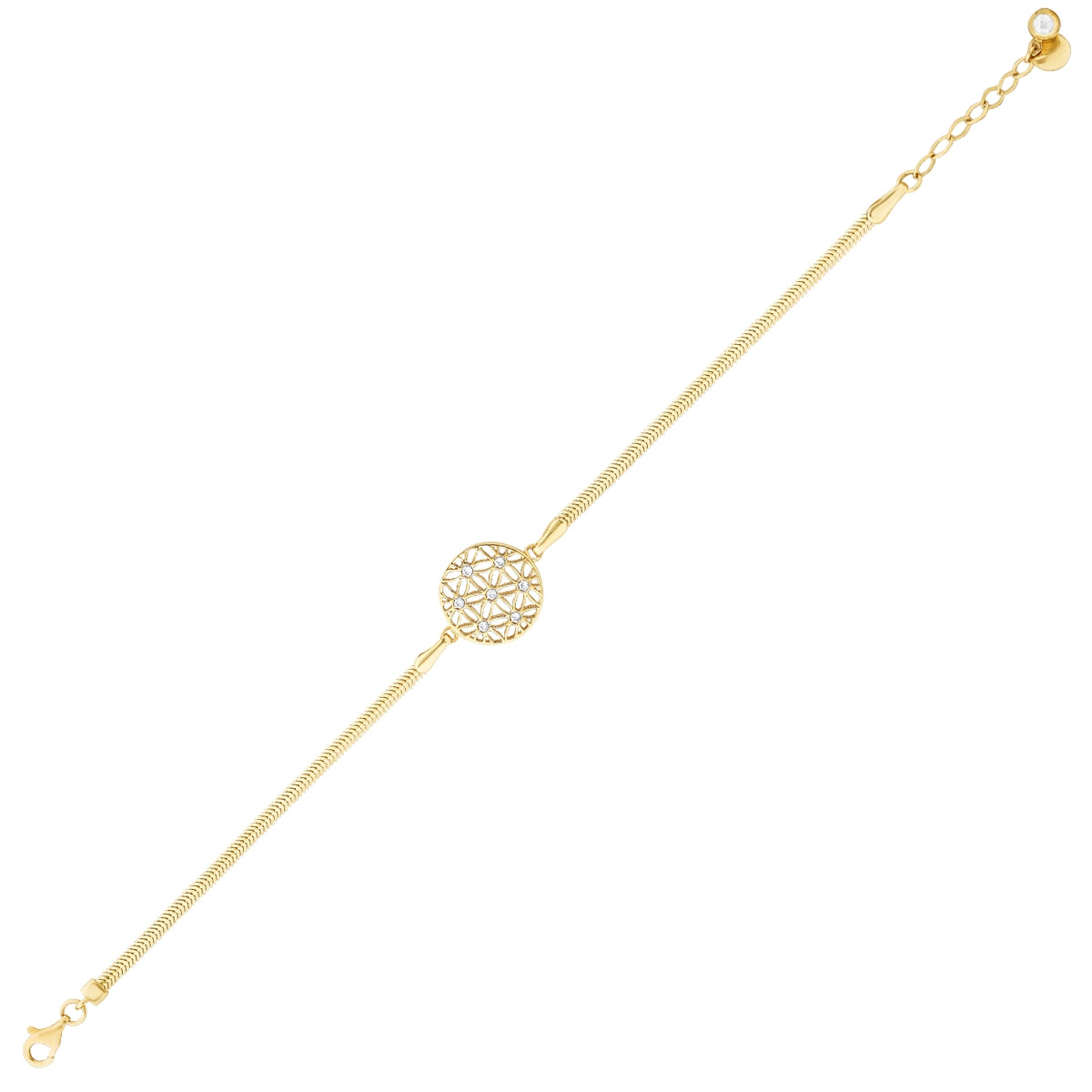 Gold Blume Armbander mit Stein