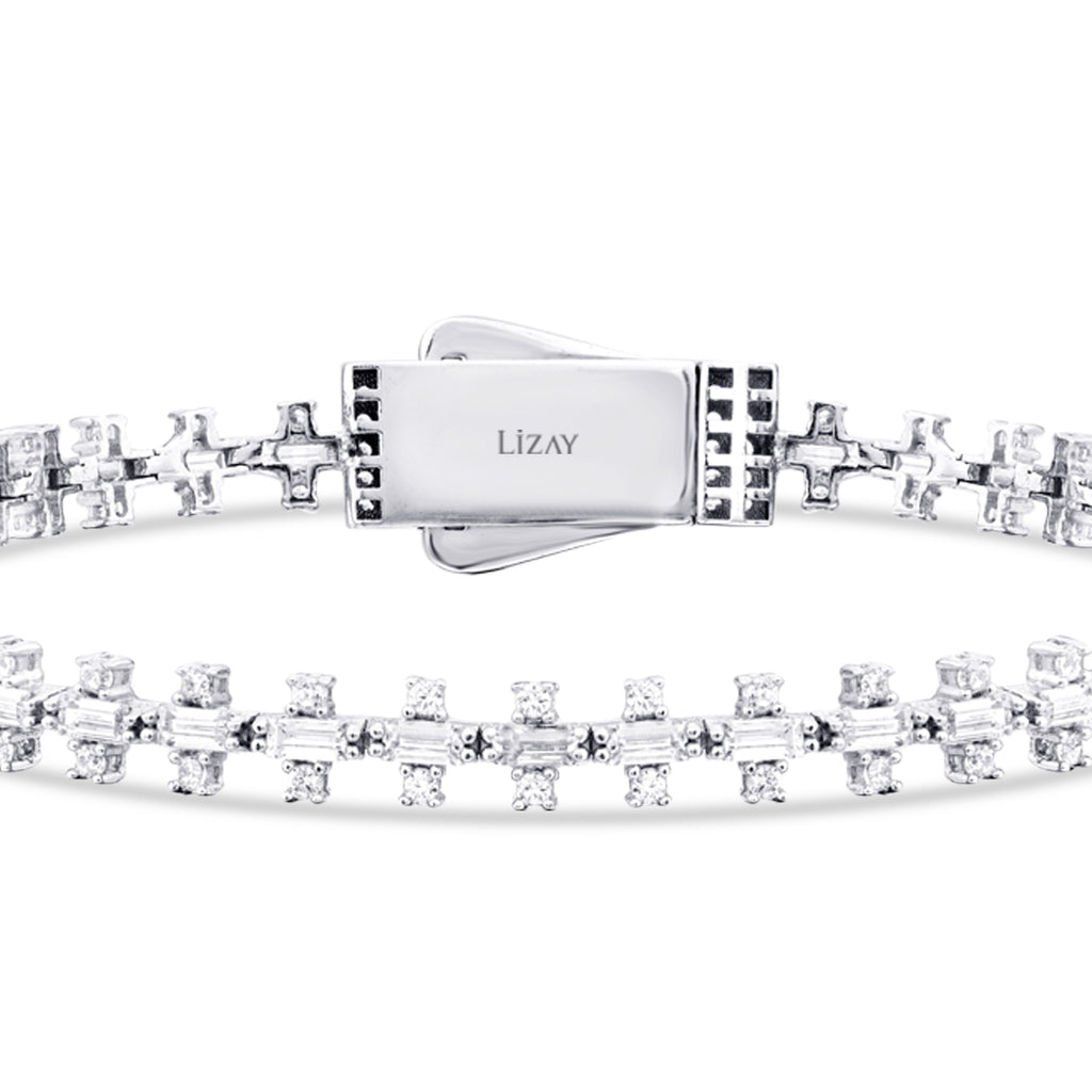 Gold Baguette Armband mit Stein