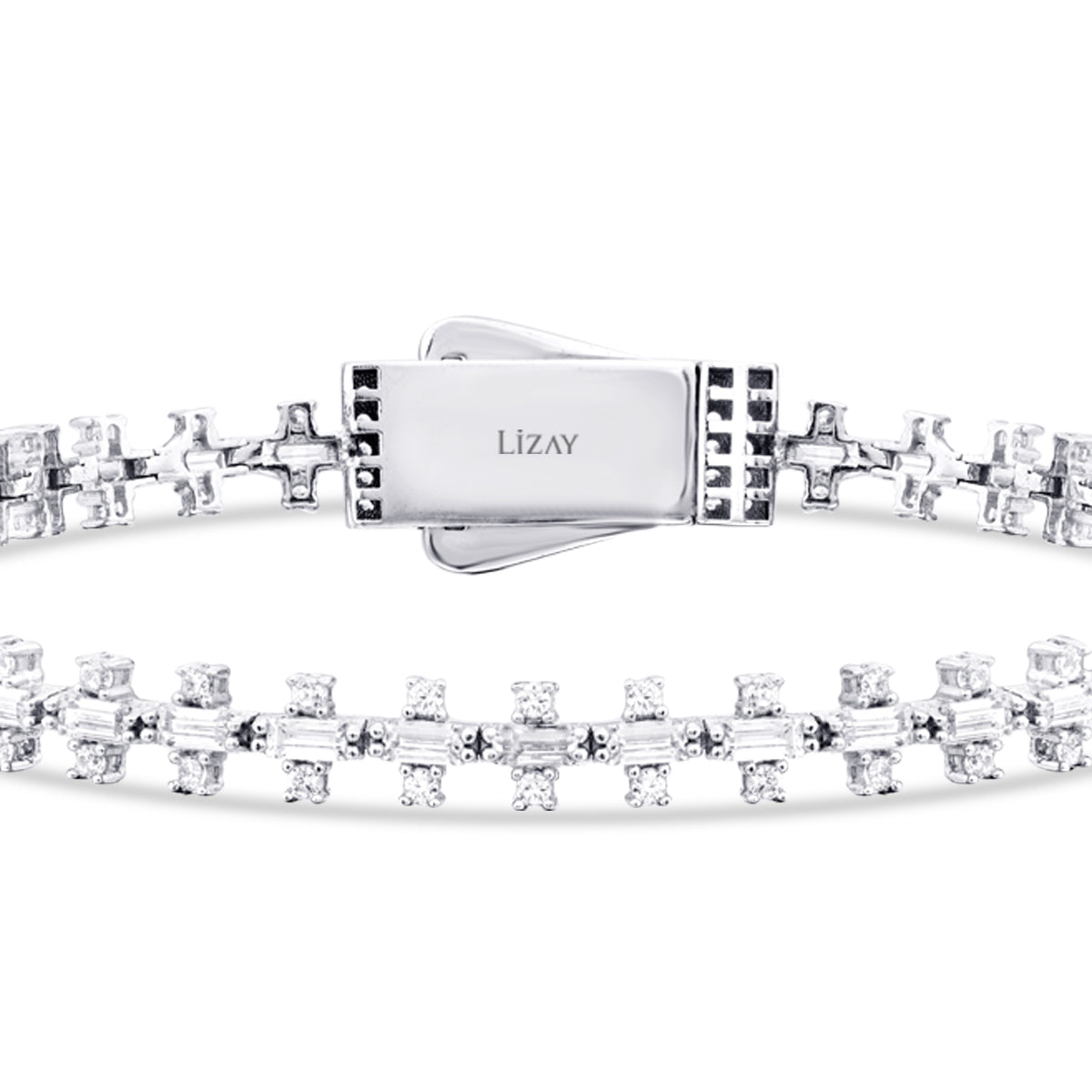 Gold Baguette Armband mit Stein