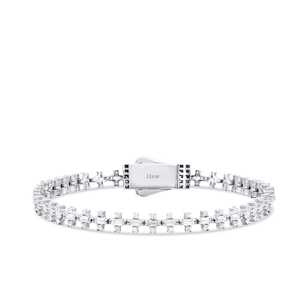 Gold Baguette Armband mit Stein