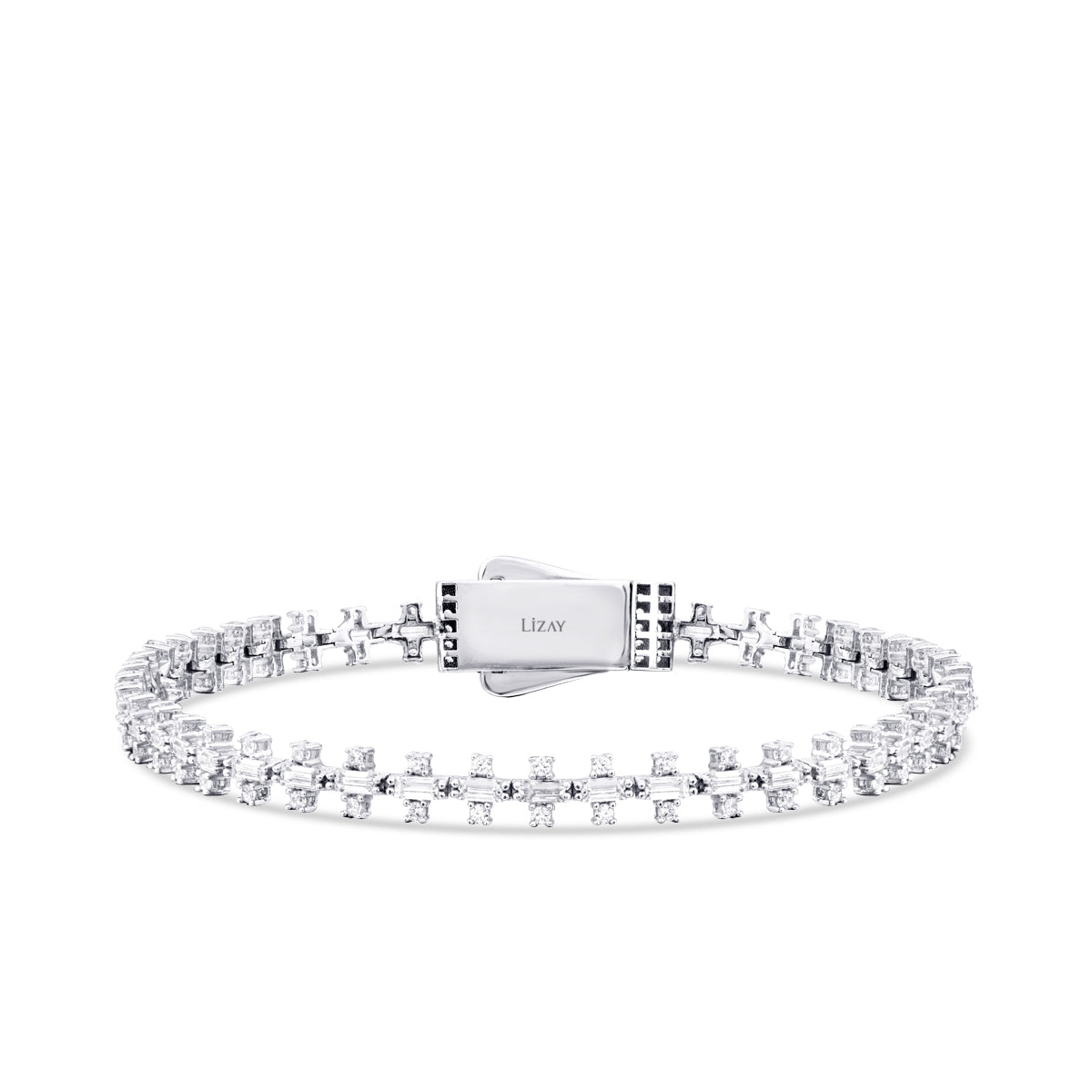 Gold Baguette Armband mit Stein