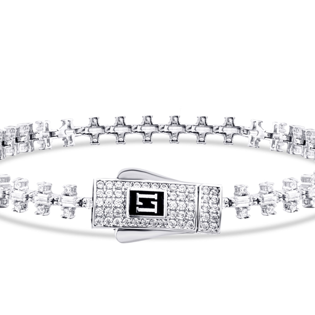 Gold Baguette Armband mit Stein