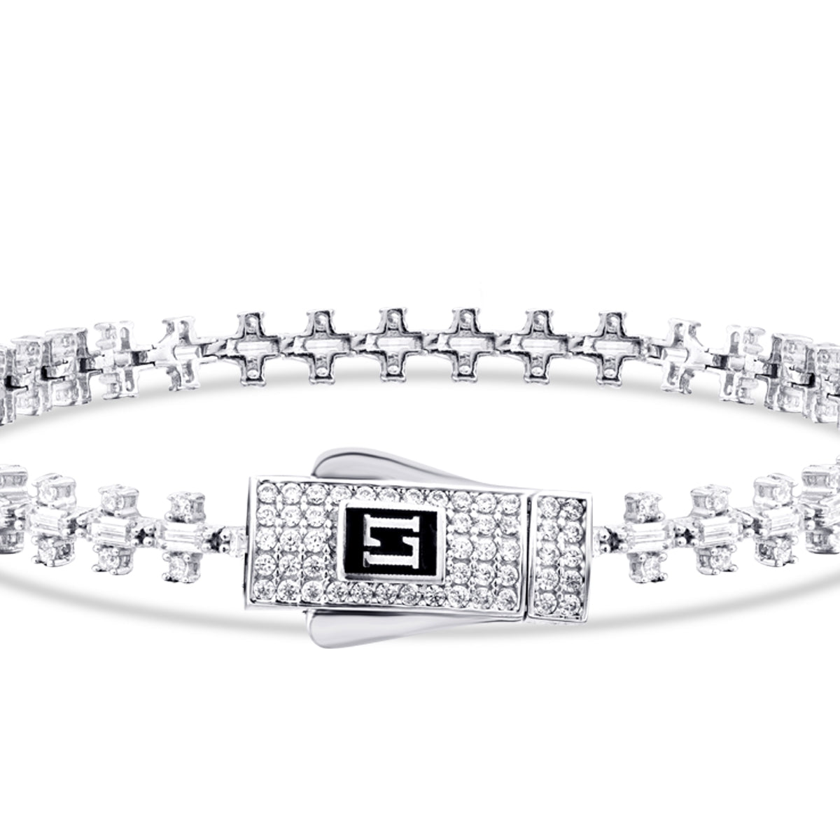 Gold Baguette Armband mit Stein