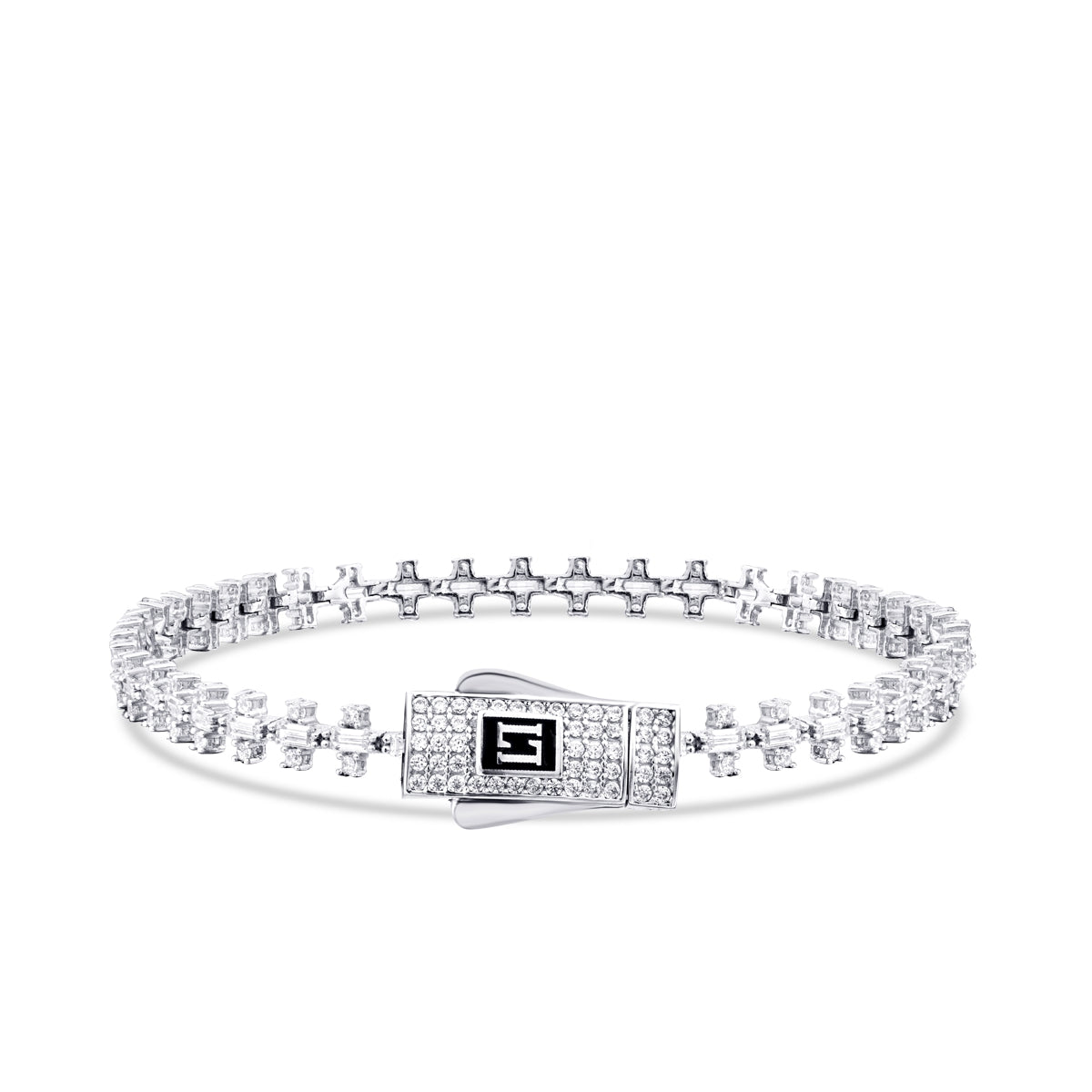 Gold Baguette Armband mit Stein