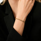 Gold Rot-Braun Emaille Armband mit Stein