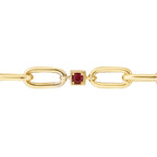 Gold Gliederarmband mit Fuchsia Stein