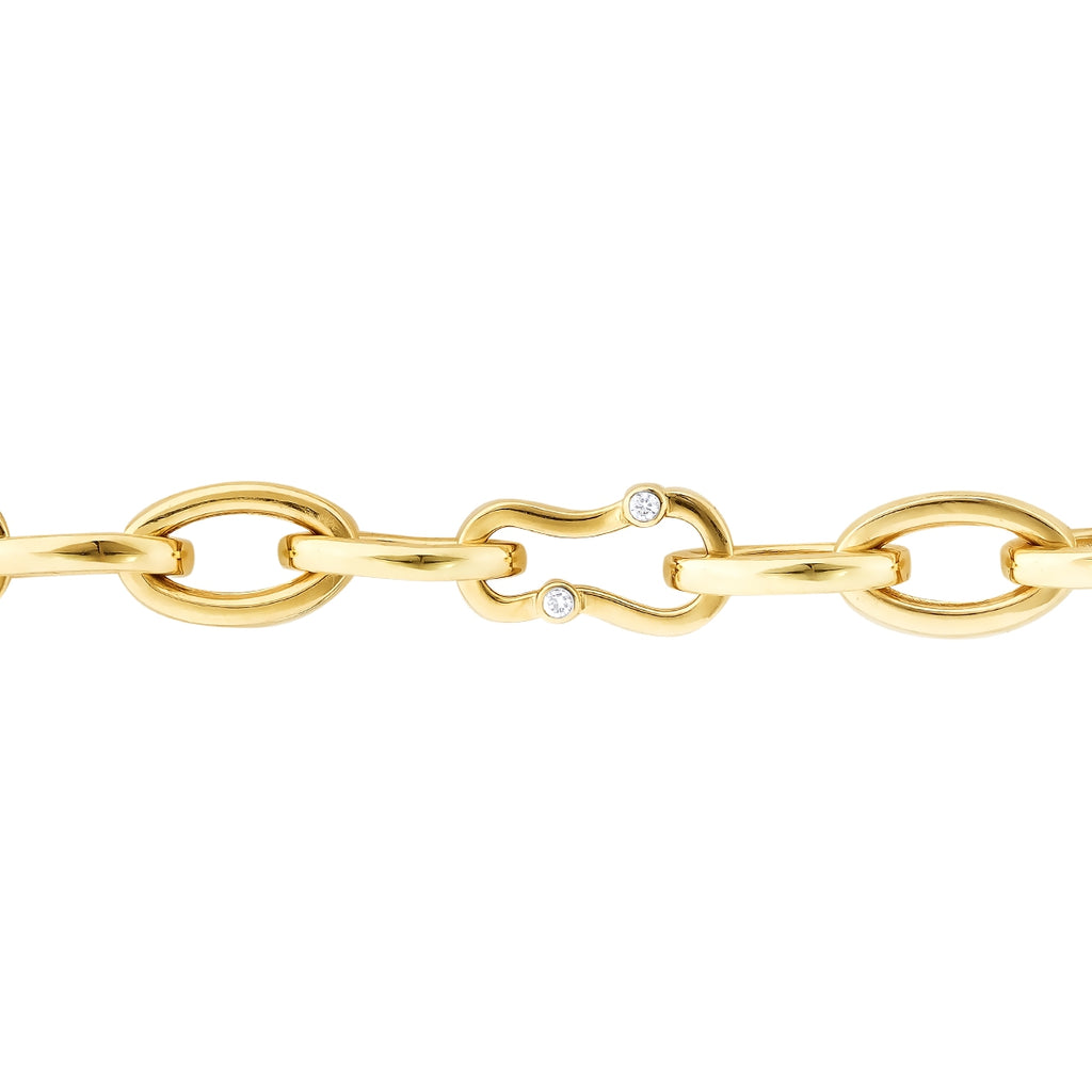Gold Detailreiches Gliederarmband mit Stein