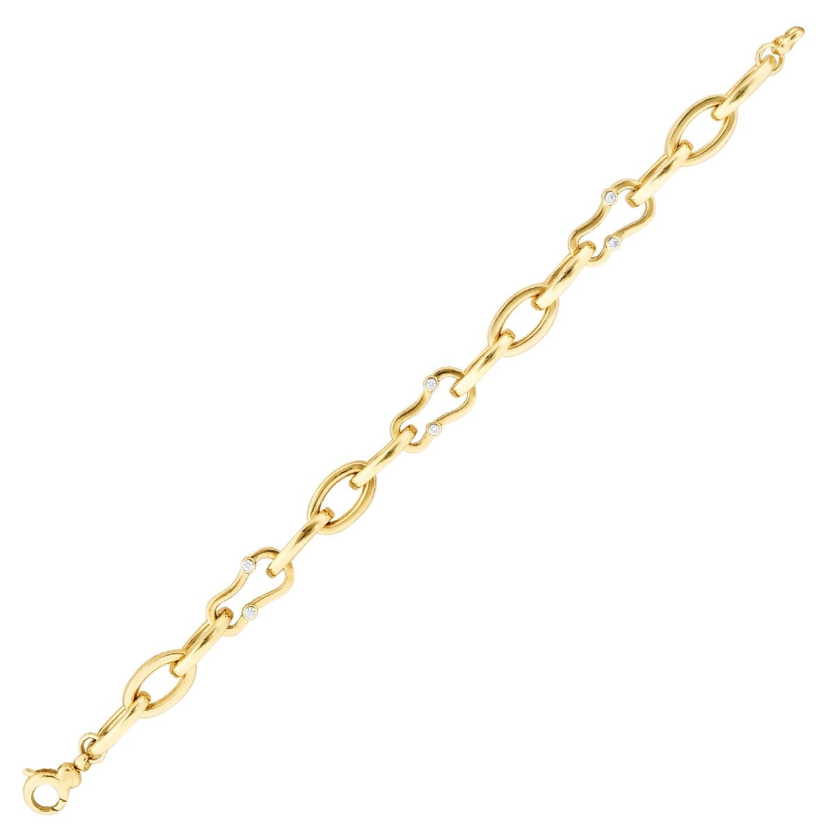 Gold Detailreiches Gliederarmband mit Stein