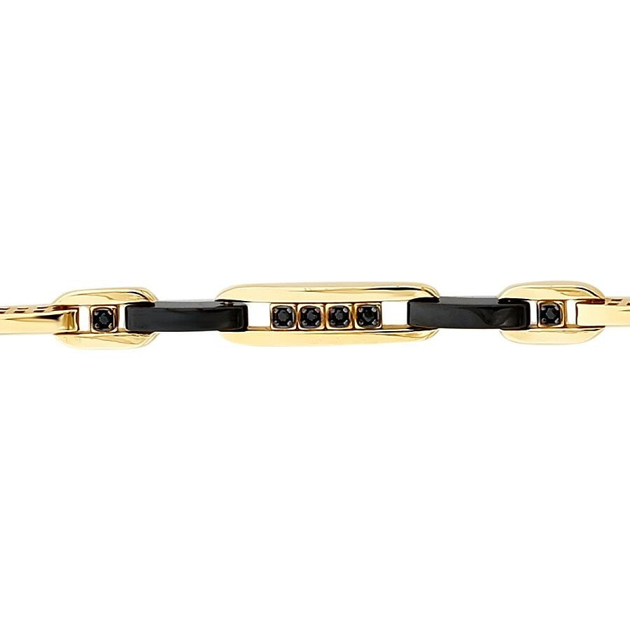 Gold Onxy Stein Detailliert Herren Chain Armband
