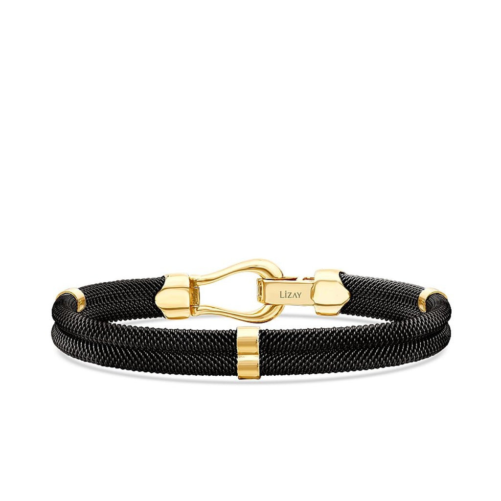 Gold Rund Detailliert Herren Armband
