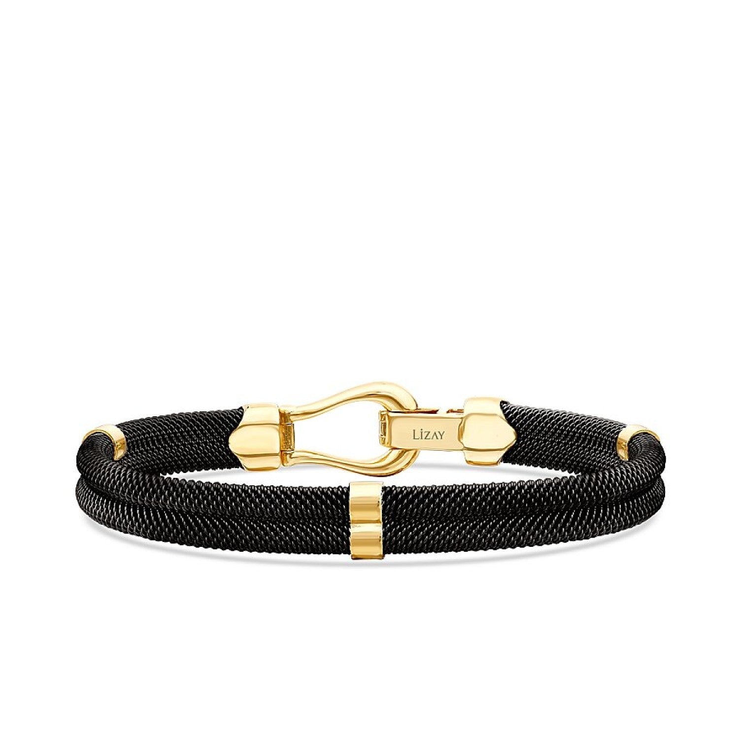 Gold Rund Detailliert Herren Armband