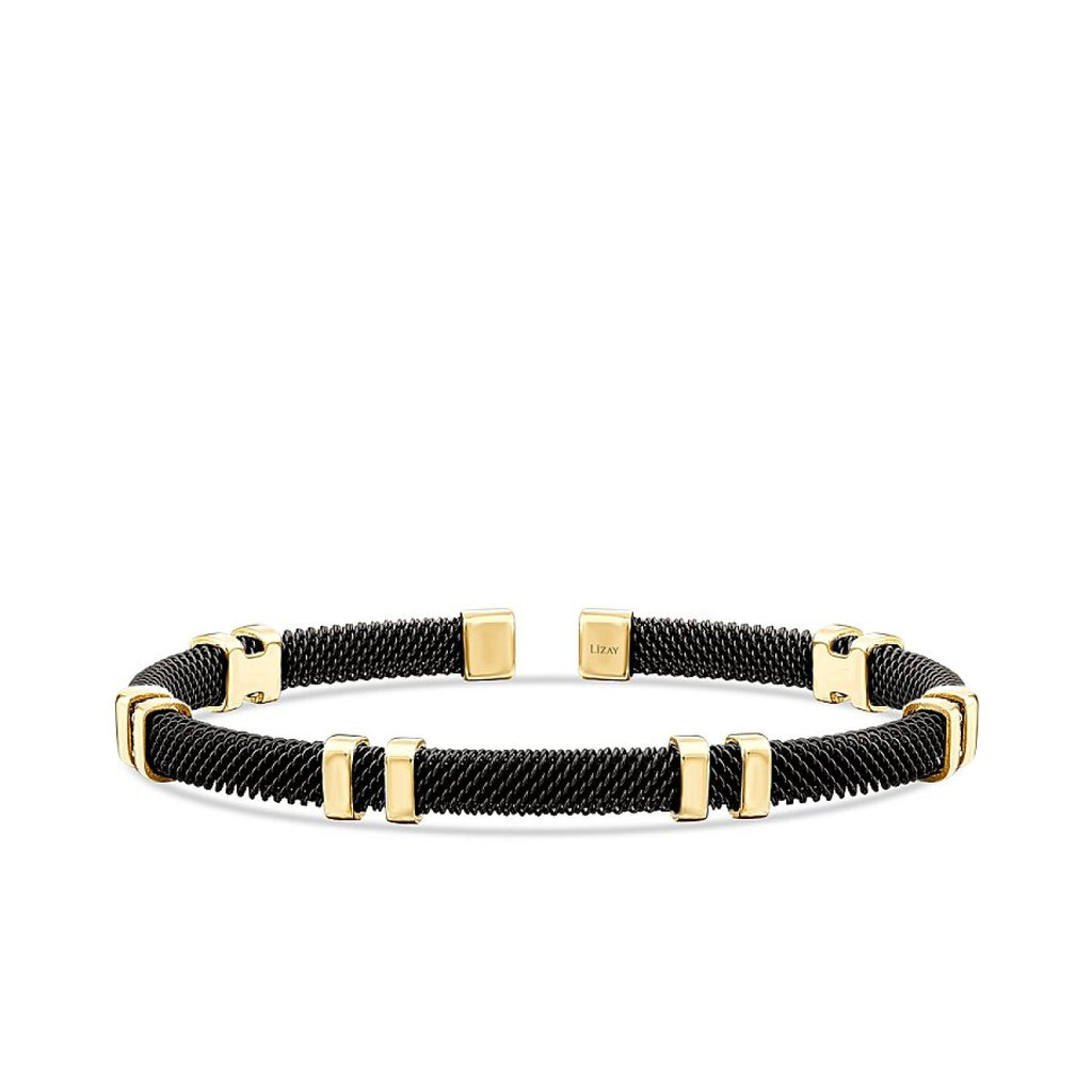 Gold Detailliert Schwarz Herren Armband