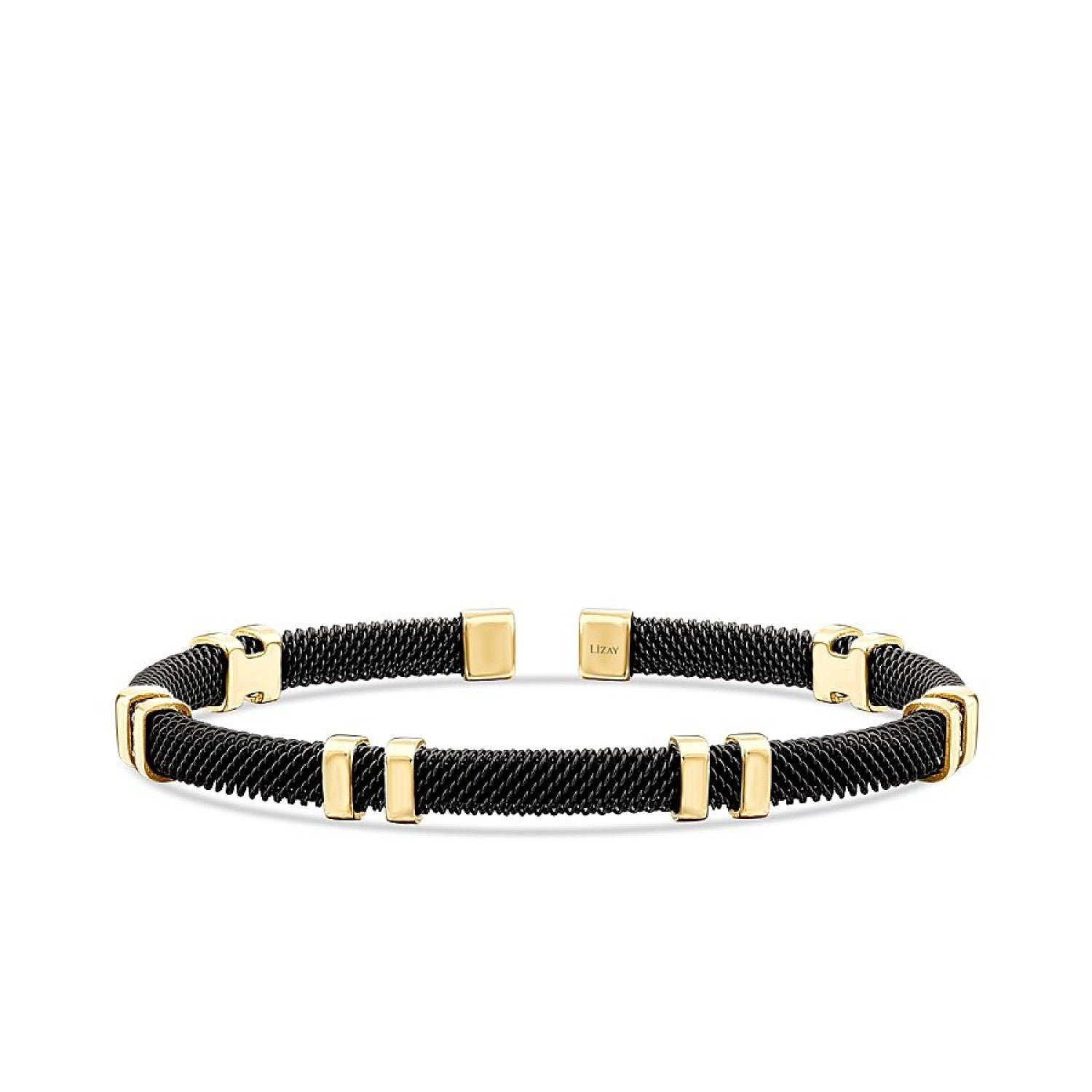 Gold Detailliert Schwarz Herren Armband