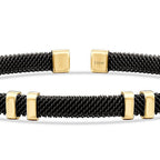 Gold Detailliert Schwarz Herren Armband