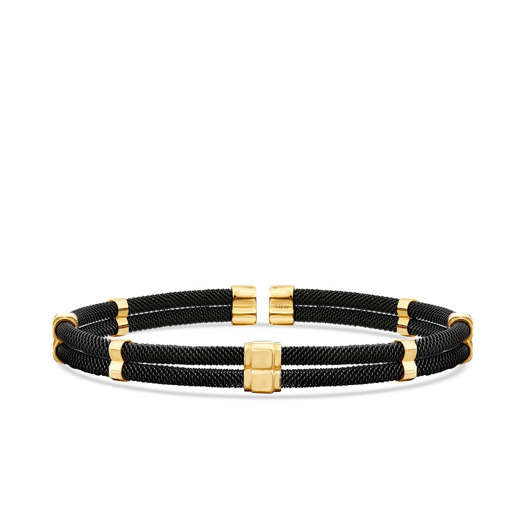 Gold Quadrat Detailliert Herren Armband