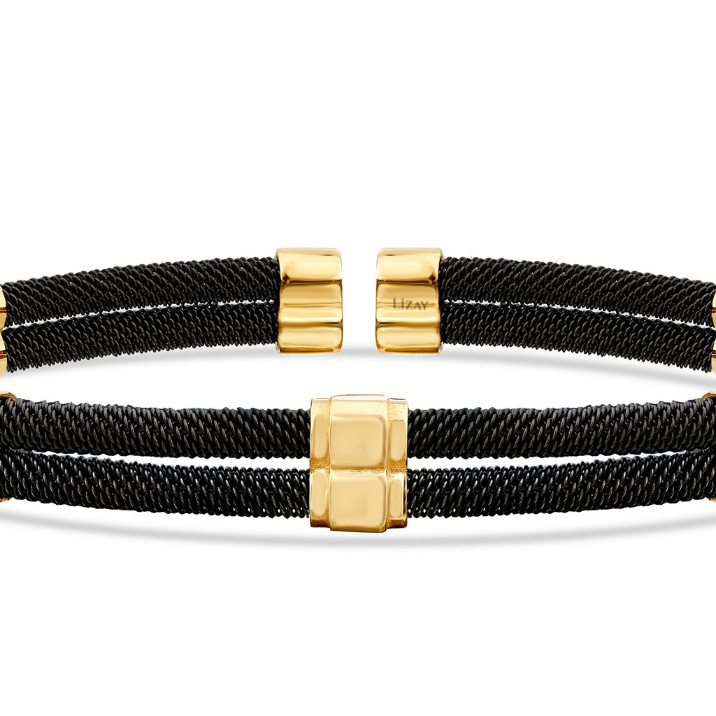 Gold Quadrat Detailliert Herren Armband