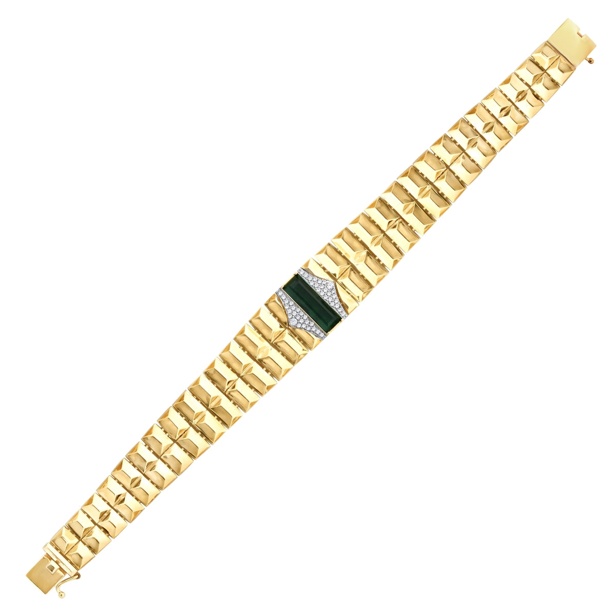 Gold Grün Stein Prism Armband
