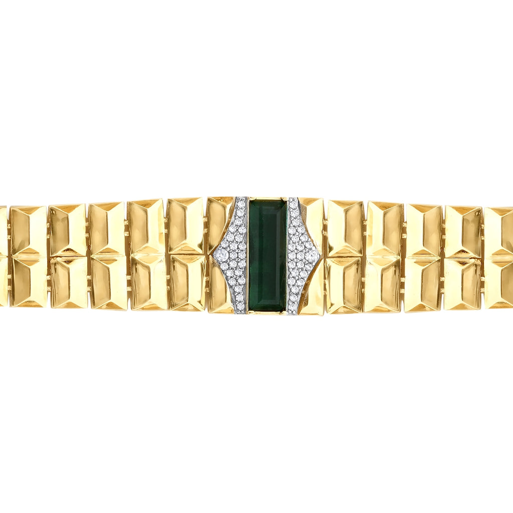 Gold Grün Stein Prism Armband