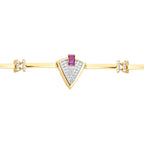 Gold Fuchsia Stein Dreiecksform Trend Armband