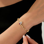 Gold Fuchsia Stein Dreiecksform Trend Armband