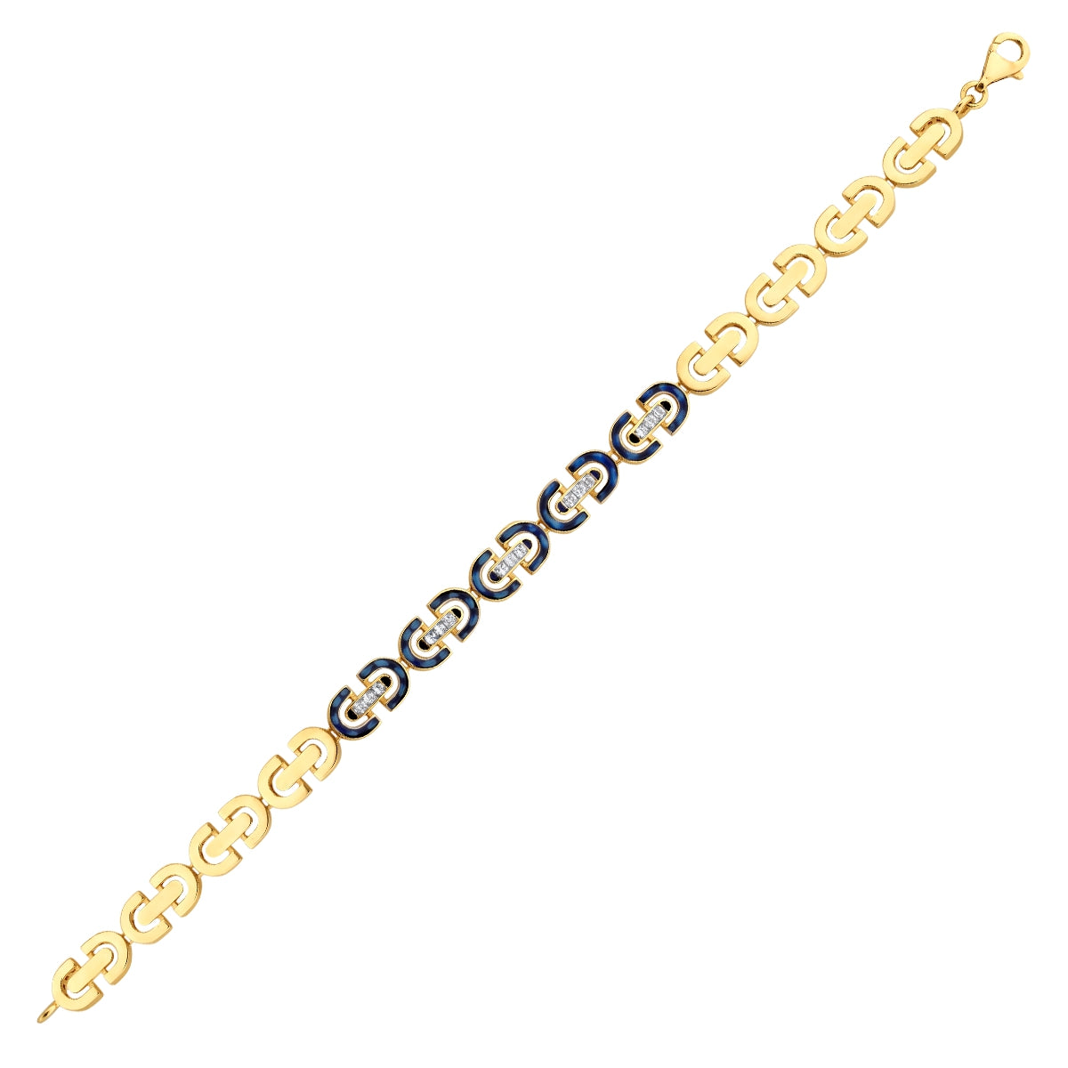 Gold Marineblau Emaille Stein Trend Armband