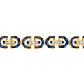 Gold Marineblau Emaille Stein Trend Armband