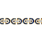 Gold Marineblau Emaille Stein Trend Armband