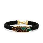 Gold, Braun, und Grün Stein Schwarz Herren Armband