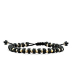 Gold Detailliert Schwarz Herren Perlenarmband